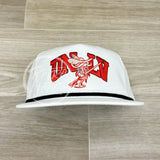 Vintage 90S Unlv Rebels Patch On White Retro Hat W/Black Rope Ready To Go