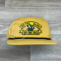 Notre Dame Fighting Irish (Arch) On Retro Rope Hat Mustard W/Black Ready To Go