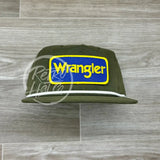 Wrangler (Blue) On Retro Rope Hat Olive W/White Ready To Go