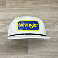 Wrangler (Blue) On Retro Rope Hat White W/Black Ready To Go