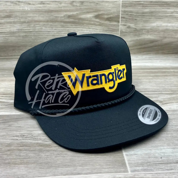 Wrangler On Black Classic Rope Hat Ready To Go