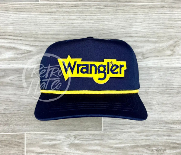 Wrangler On Navy Retro Rope Hat W/Yellow Ready To Go
