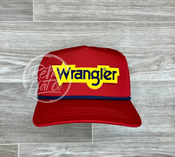Wrangler On Red Retro Rope Hat W/Navy Ready To Go