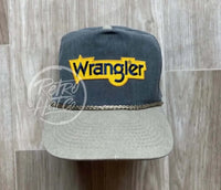 Wrangler On Stonewashed Two-Tone Retro Rope Hat Charcoal / Sand Ready To Go