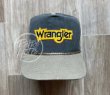 Wrangler On Stonewashed Two-Tone Retro Rope Hat Charcoal / Sand Ready To Go