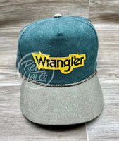 Wrangler On Stonewashed Two-Tone Retro Rope Hat Ready To Go