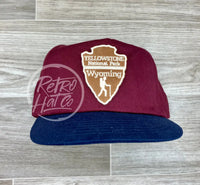 Yellowstone National Park Arrowhead On Maroon/Navy Retro Hat Ready To Go